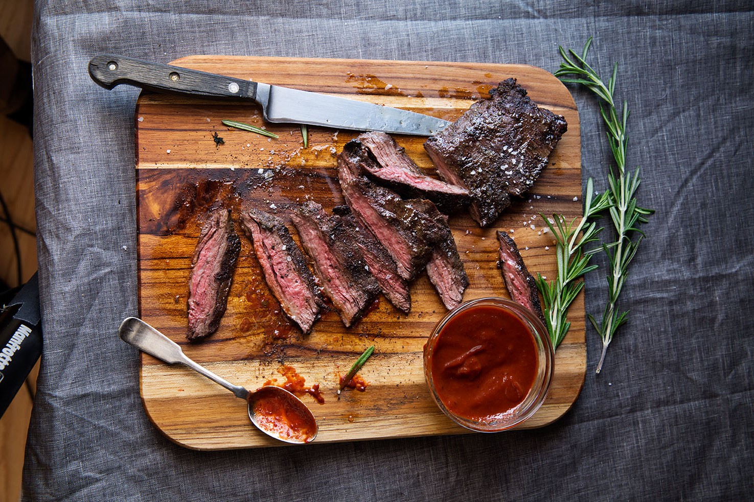PHOTO: Mario Batali's Grilled Skirt Steak with Cherry Barbecue Sauce. 