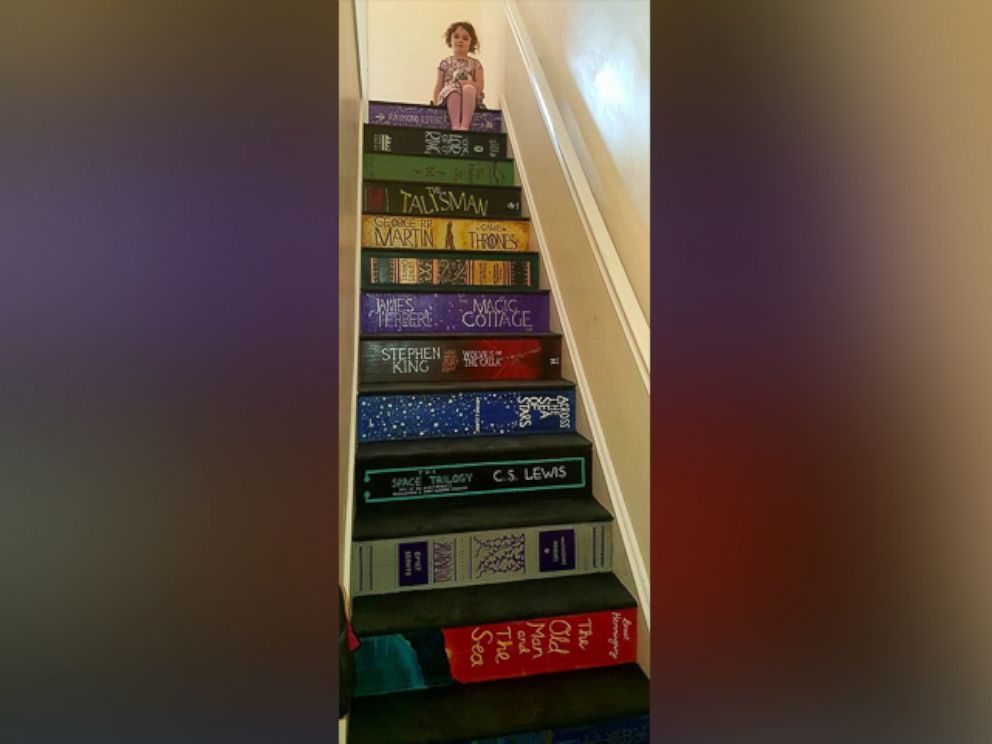 PHOTO: Pippa Branham's 4-year-old daughter Abigail sits atop their staircase in their Suffolk, United Kingdom home.
