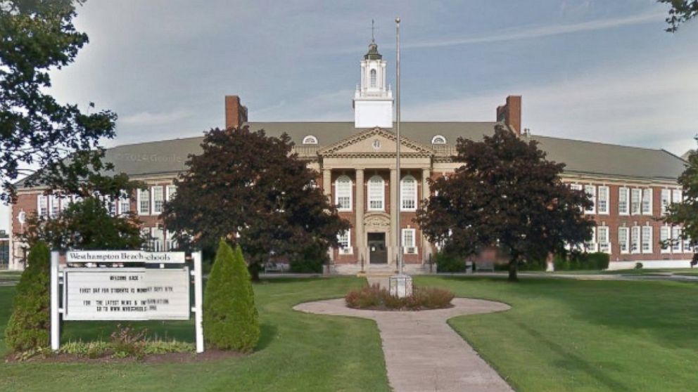 In an undated photo made from Google Image Street view, shows the main entrance of Westhampton beach middle school.
