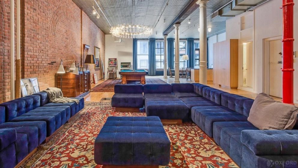 The living room inside Adam Levine's $5.5M New York City loft.