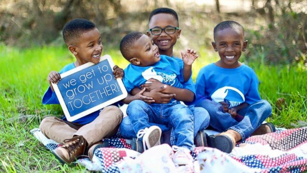 Elijah photographed with his three older brothers, Michael, 6, Jess, 5, and Camden, 3 on March 4.