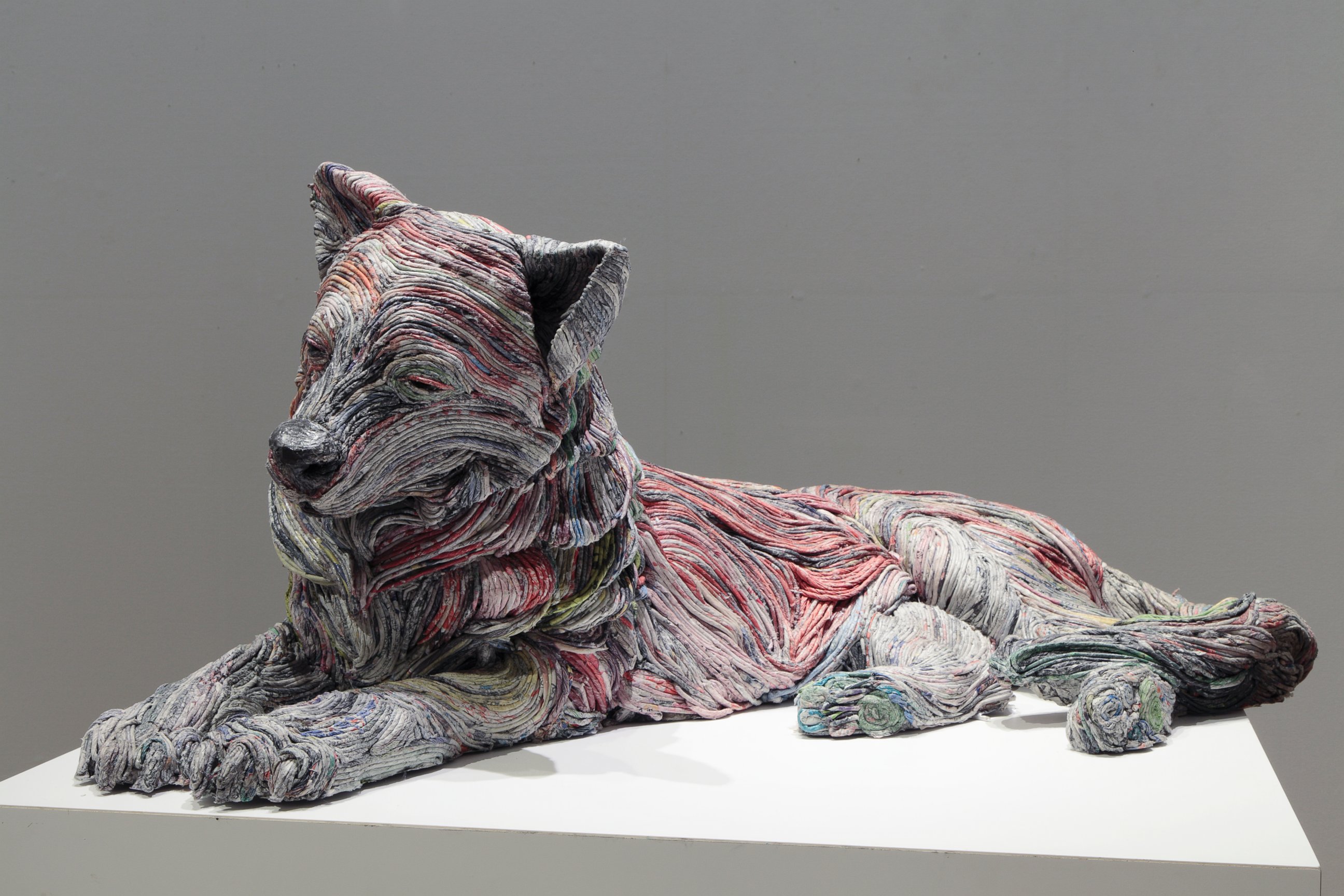 PHOTO: The "Kami no komoriuta: red wolf, 2013," sculpture is seen here.
