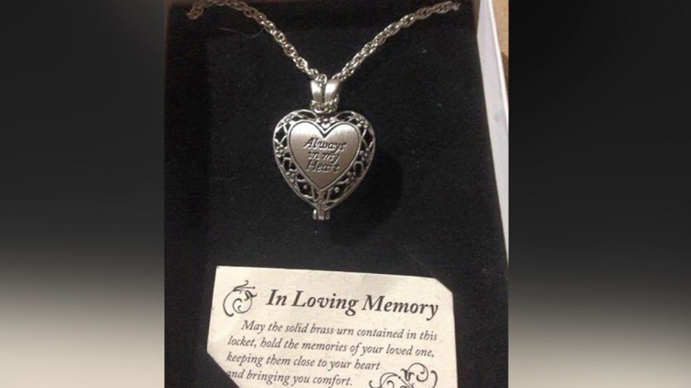 Kathleen Driscoll said she found what she believes are human ashes inside a locket she bought at a thrift store. 