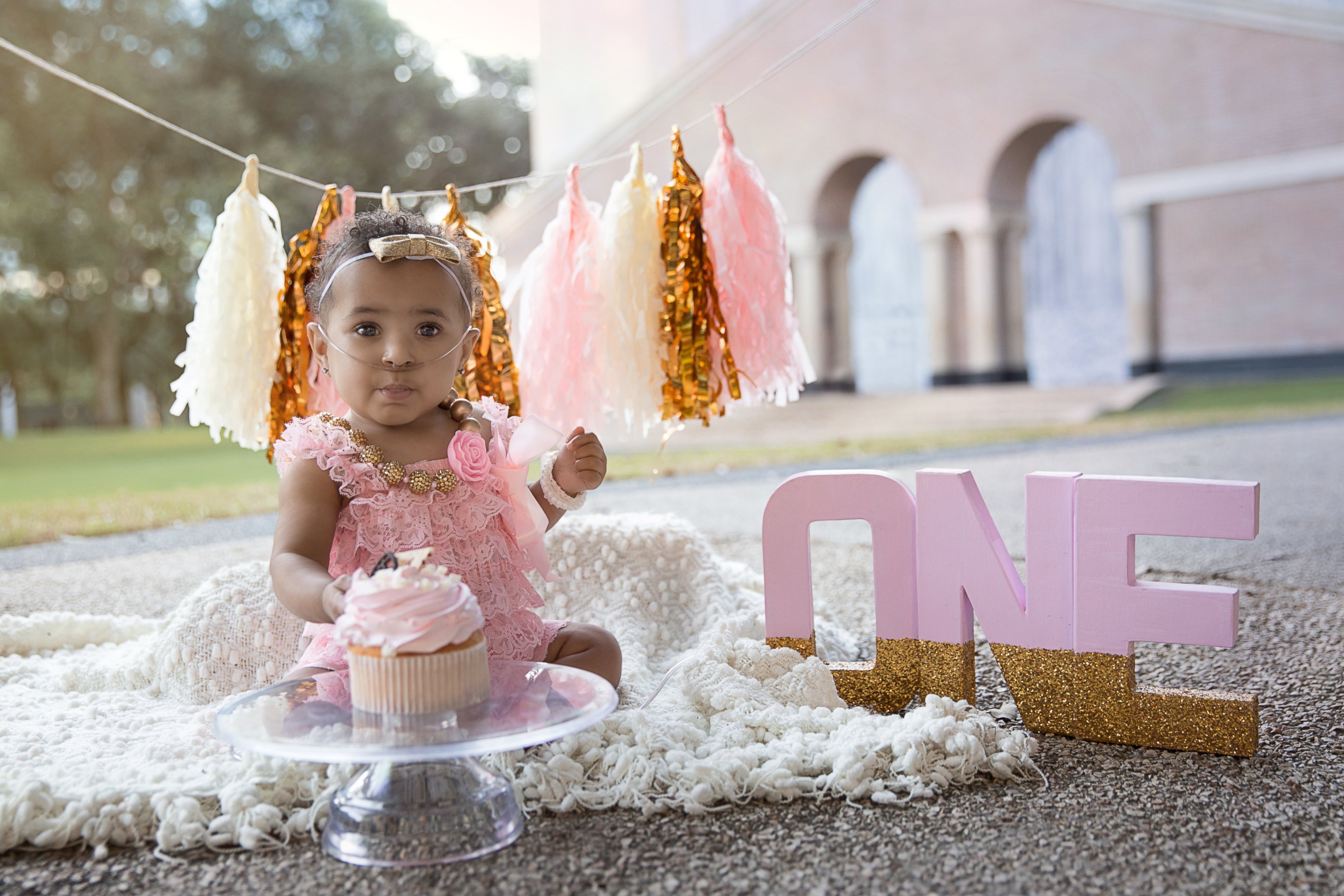 PHOTO: Ajshay James' daughter Harper, born at 23 weeks old, celebrates first birthday with glam photo shoot.