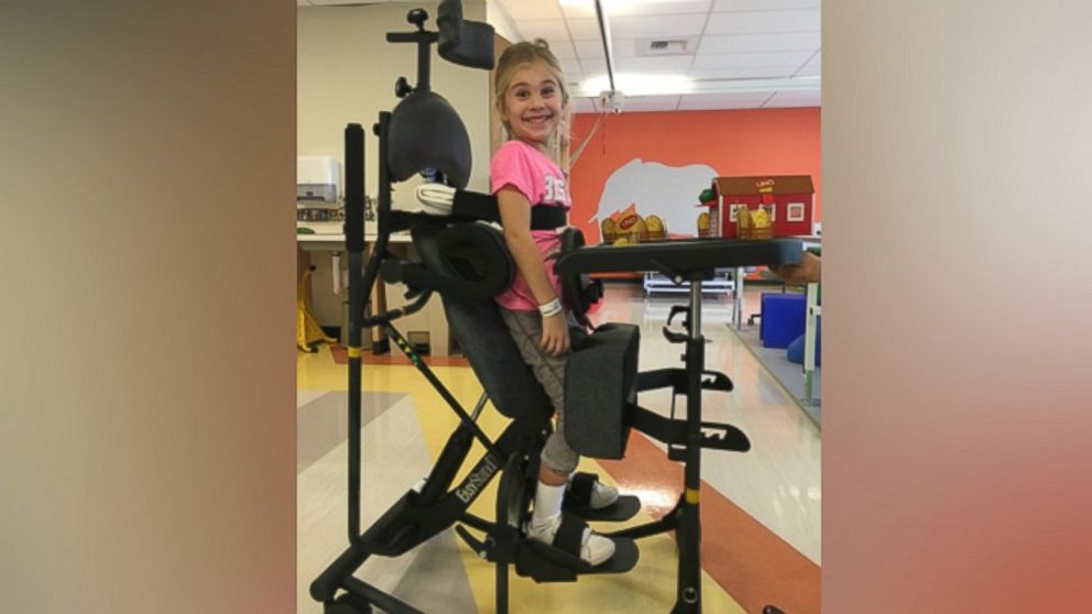 PHOTO: Eden is seen here in her stander during physical therapy.