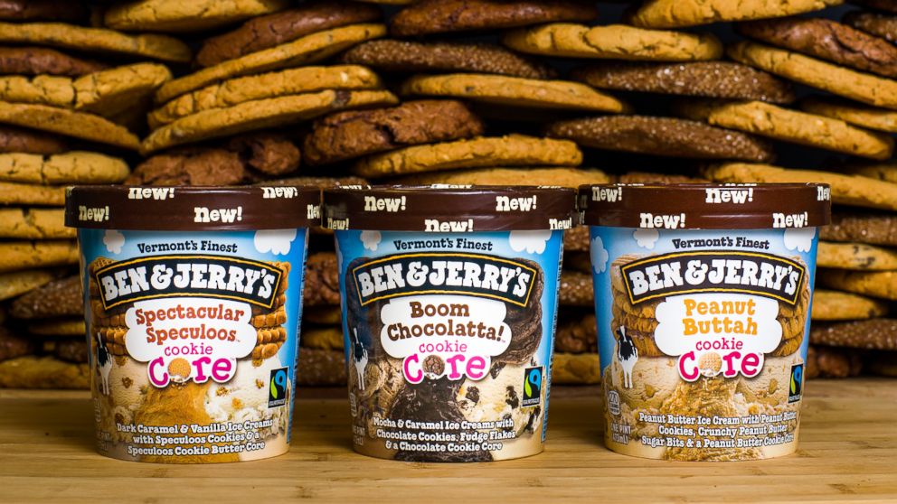Ben & Jerry's released three new ice cream flavors with a cookie butter core.