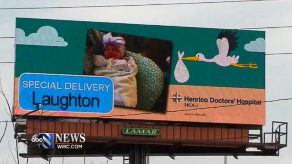 Billboard baby announcements are gaining popularity.
