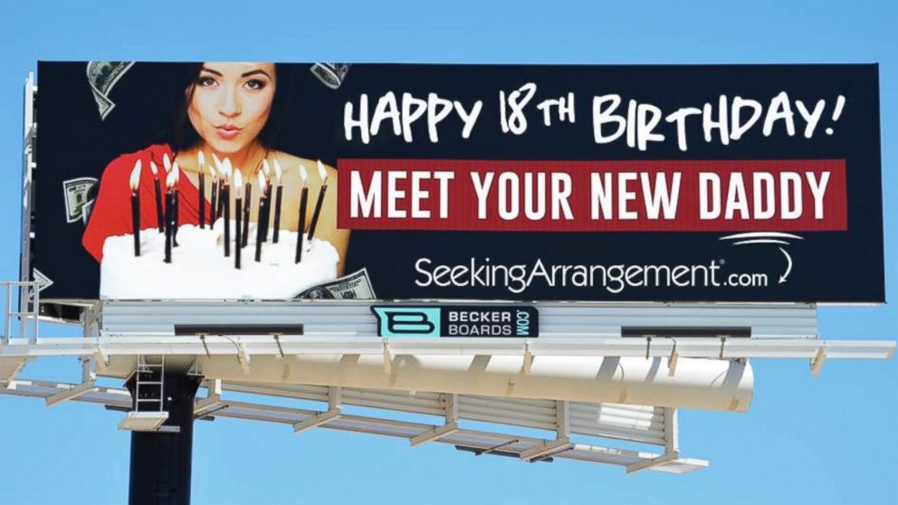 SeekingArrangement.com is using billboards to help men “connect with young women whose dads can’t help them financially.”