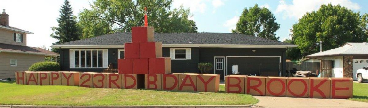 PHOTO: Mike Scott, of Aberdeen, South Dakota, has been building his daughter elaborate surprise birthday signs since she was 18.