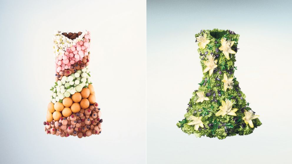 PHOTO: Stockholm chef Bjorn Frantzen recreated designs by Ralph Lauren, Chloe, Diane Von Furstenberg and Valentino with high-end food.