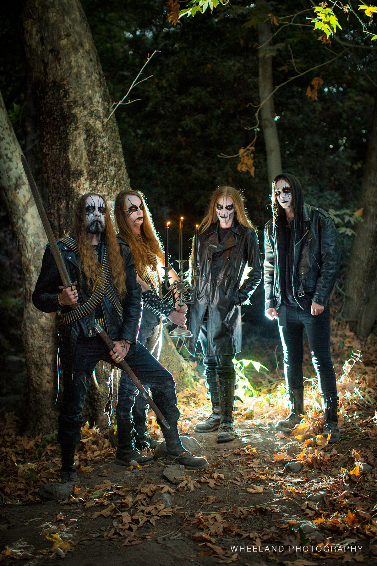 PHOTO: John Awesome and Nydia Hernandez ran into the black metal band, Coldvoid, as they were shooting their engagement photos.