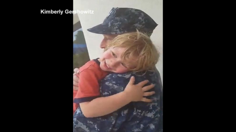 VIDEO: 4-Year-Old Has Adorable Reaction to Dad Returning Home From Deployment  