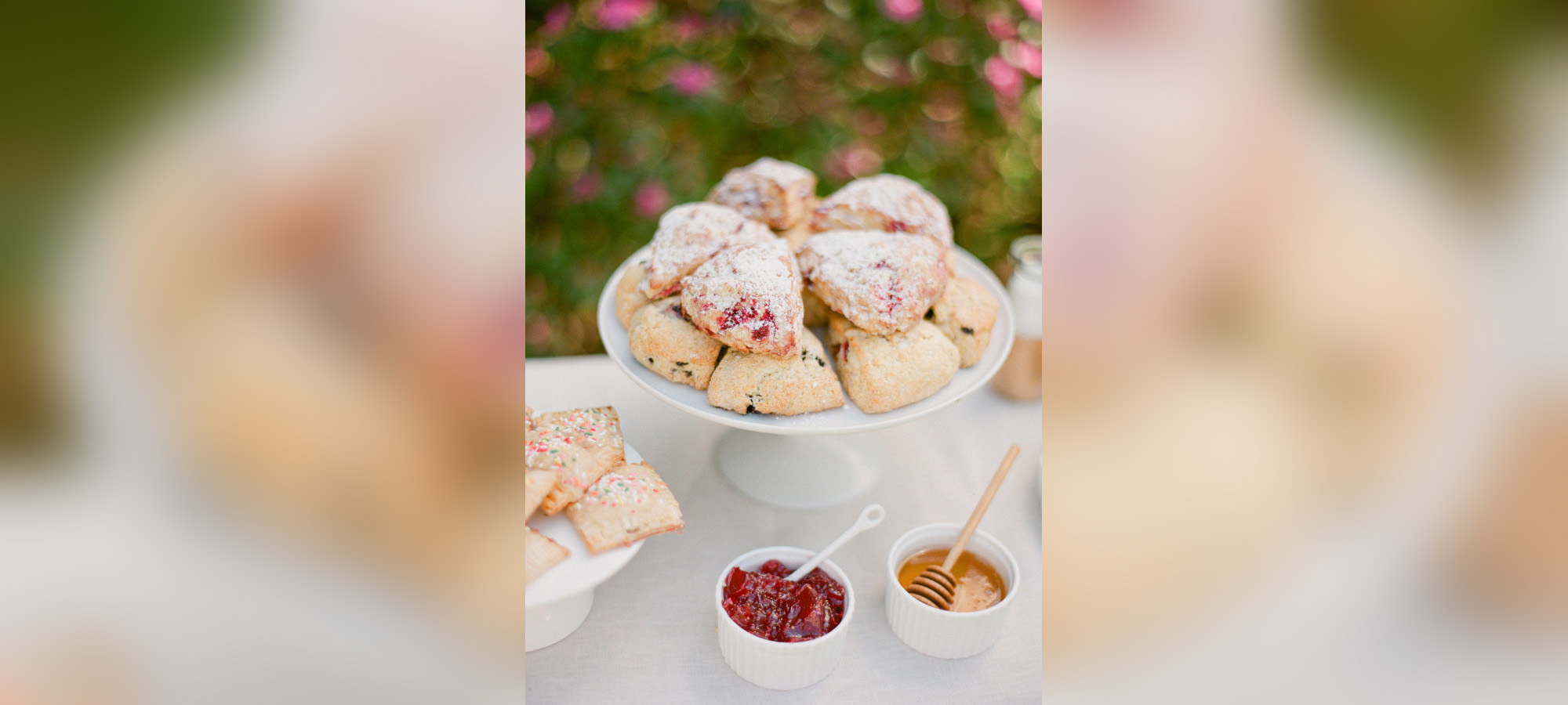 PHOTO: Scones are made much in the same way that a biscuit is made. The difference, is that scones use egg and biscuits don't. A scone has a finer crumb and is a bit denser so can hold up to ingredients like white chocolate and raspberries or lemon. 