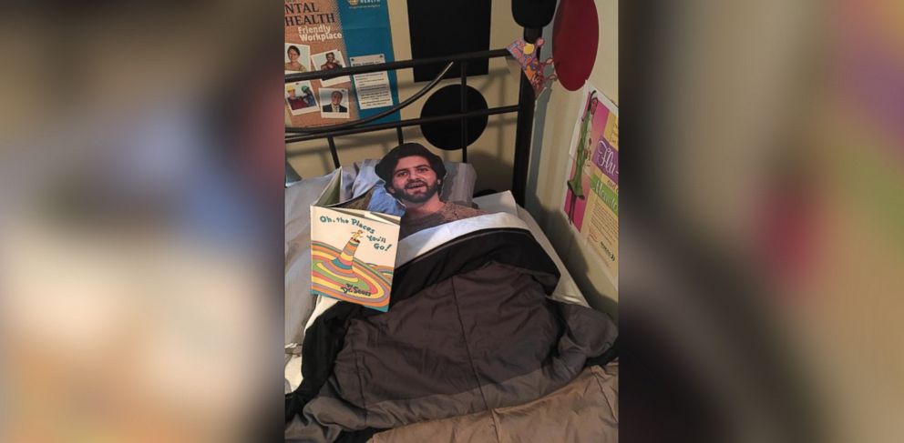 PHOTO: A Tennessee mom is posing her son's cardboard cutout in funny photos while he studies abroad in England.