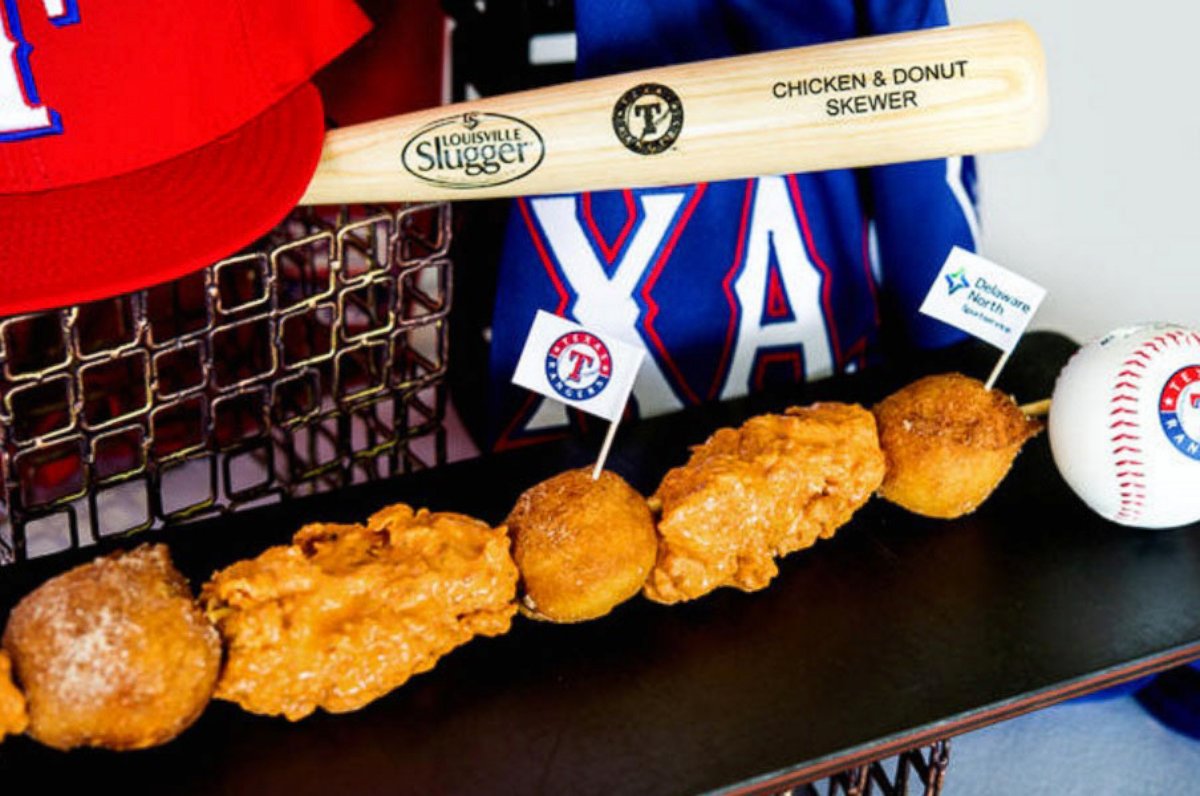 PHOTO: The Texas Rangers are debuting their Chicken & Donut Skewers this season