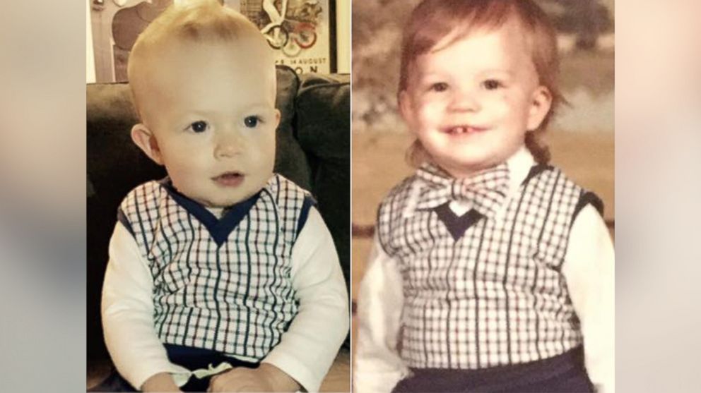 Father And Son Wear The Same Precious Plaid Vest 40 Years Apart