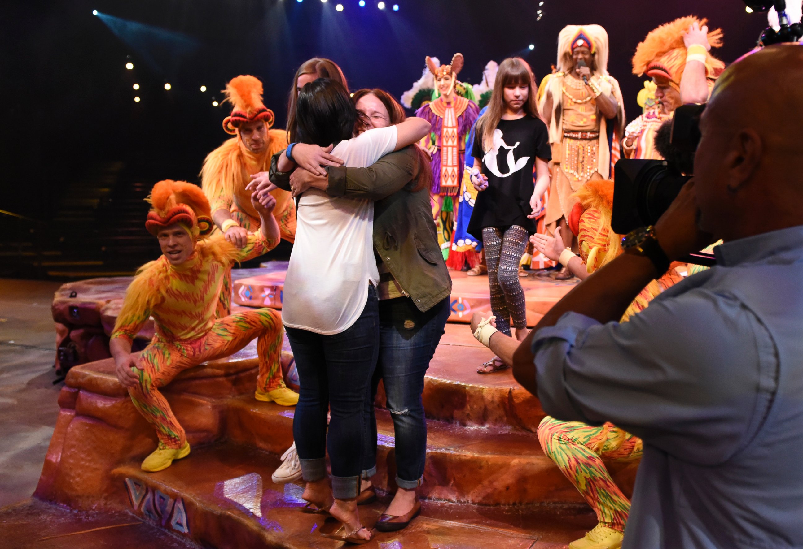PHOTO: Oklahoma family celebrated a real "circle of life" moment at Disney's Animal Kingdom's Festival of the Lion King show with "Good Morning America Weekend" meteorologist Rob Marciano.