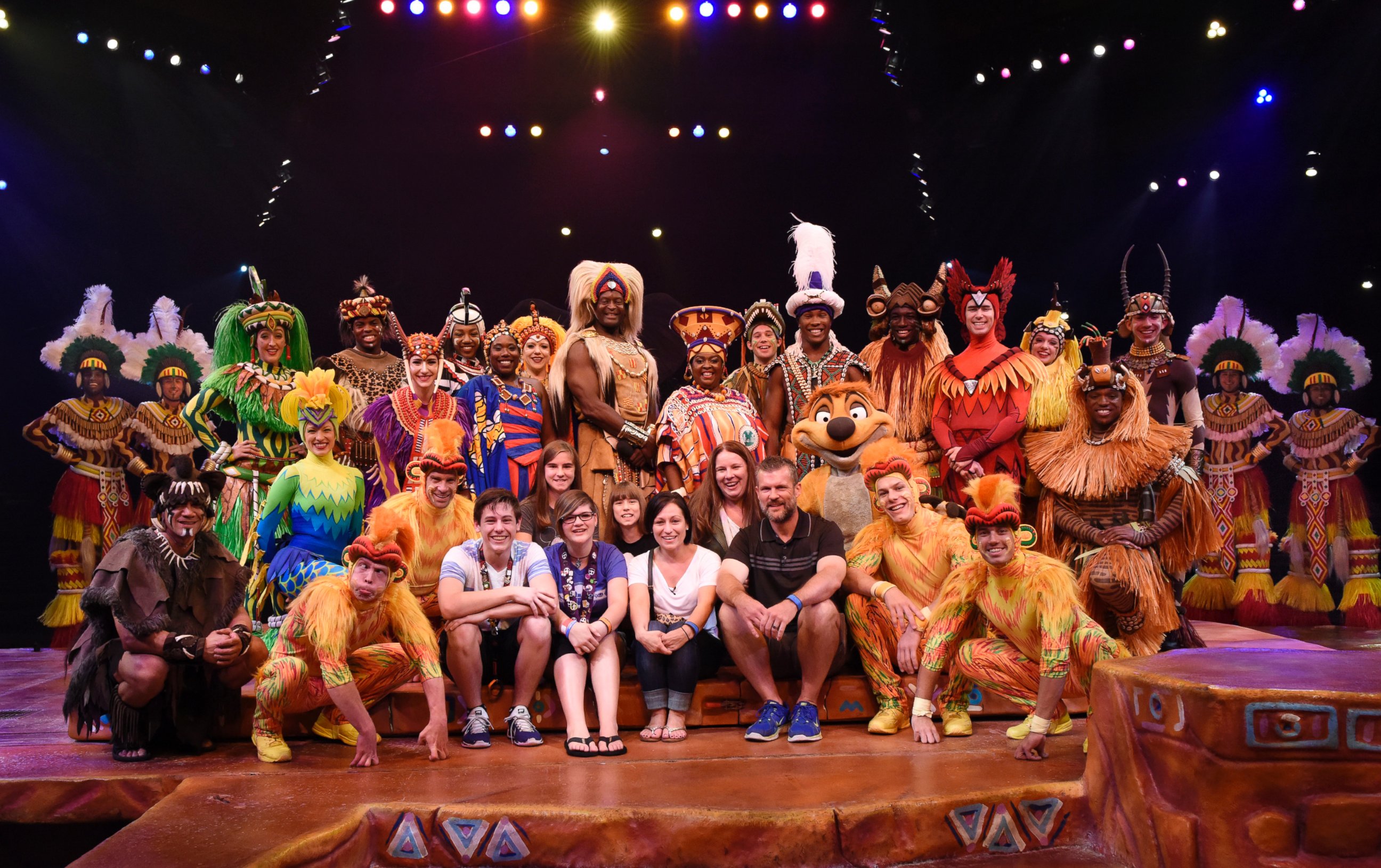 PHOTO: Oklahoma family celebrated a real "circle of life" moment at Disney's Animal Kingdom's Festival of the Lion King show with "Good Morning America Weekend" meteorologist Rob Marciano. 