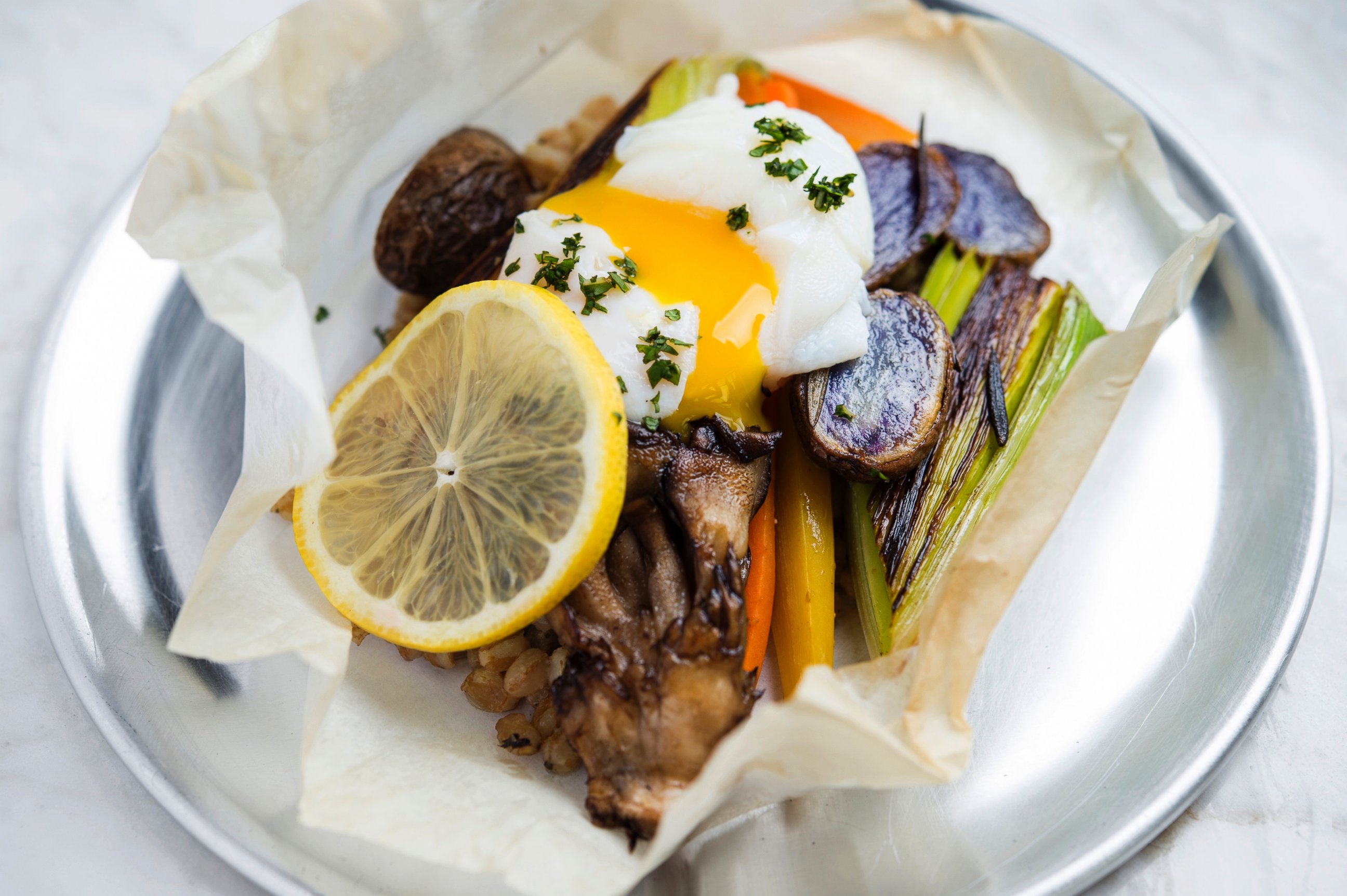 PHOTO: Dominique Ansel Kitchen's - Spring Vegetable en Papillote with Farro