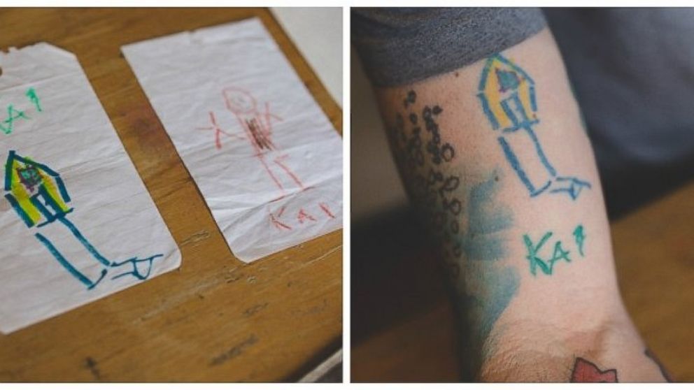 PHOTO: Anderson turns his son's art into actual tattoos. 