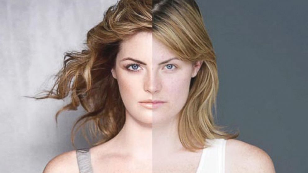 An image used to promote Dove's 2006 "Evolution" video advertisement, in which a woman's appearance was transformed by stylists and Photoshopped into an airbrush-heavy billboard advertisement.