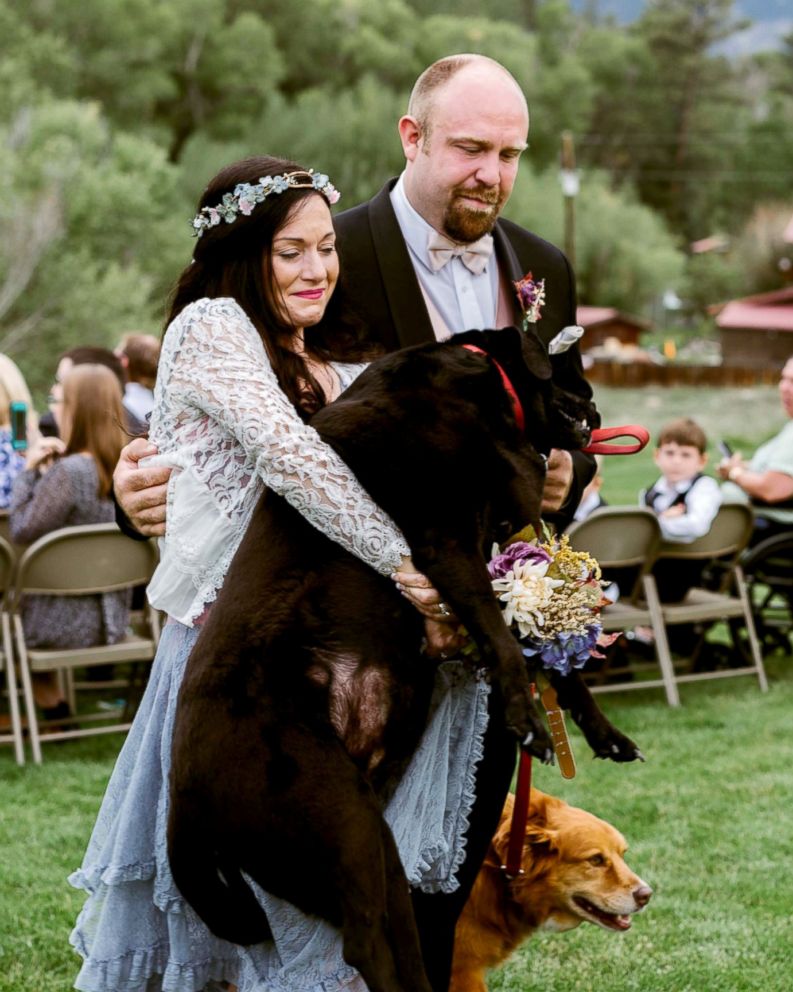 Maid of Honor Carries Family&#39;s Dying Dog Down Aisle for Couple - ABC News