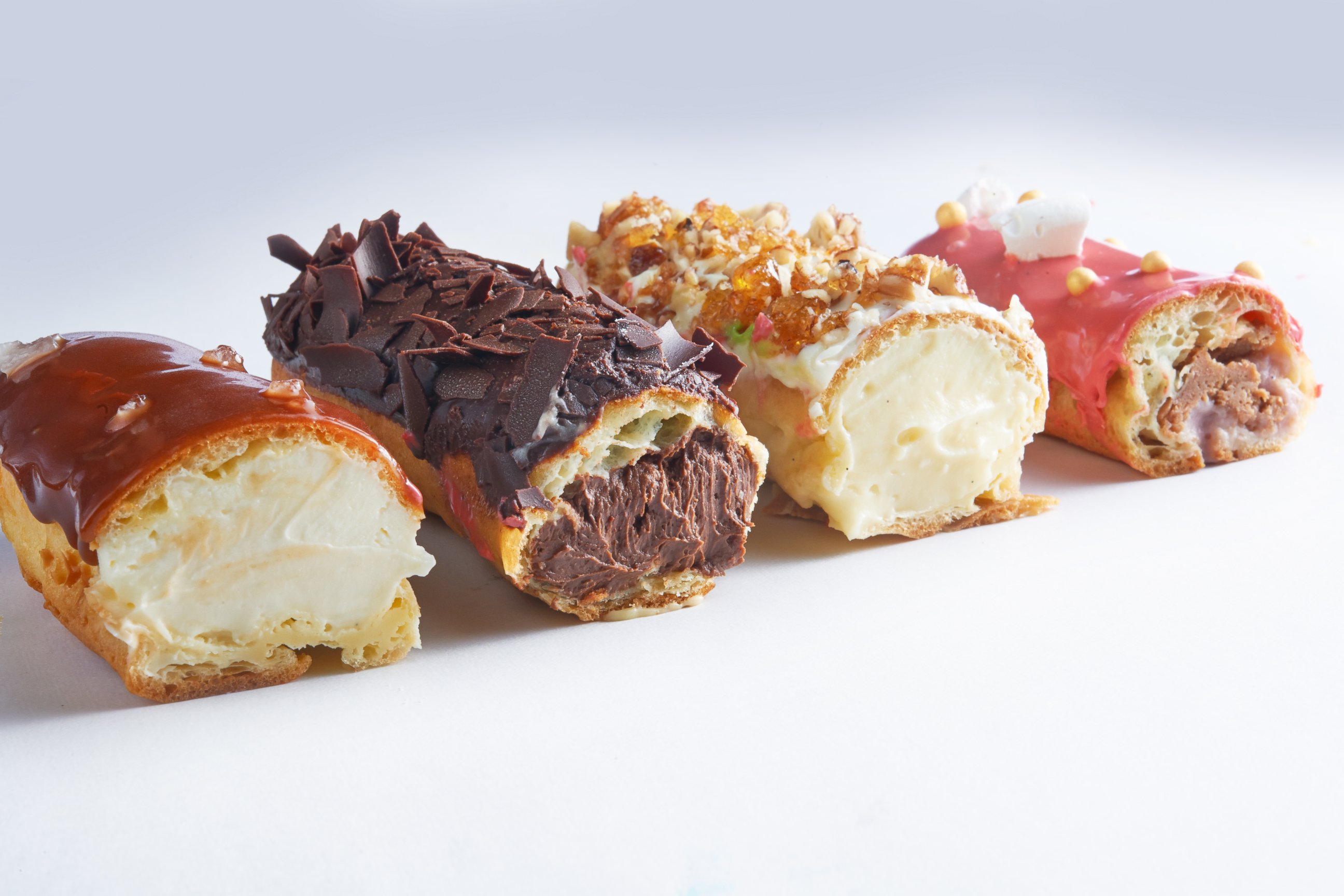 PHOTO: A look inside some recent eclair fillings.