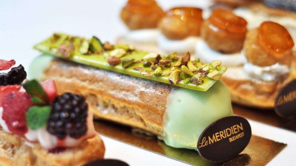 Le Meridien's new regionally inspired eclairs in Budapest.