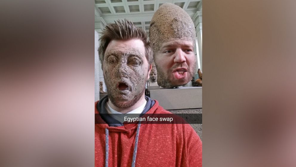 Jake Marshall, from Norwich, England, successfully face swapped with statues in the British Museum in London.