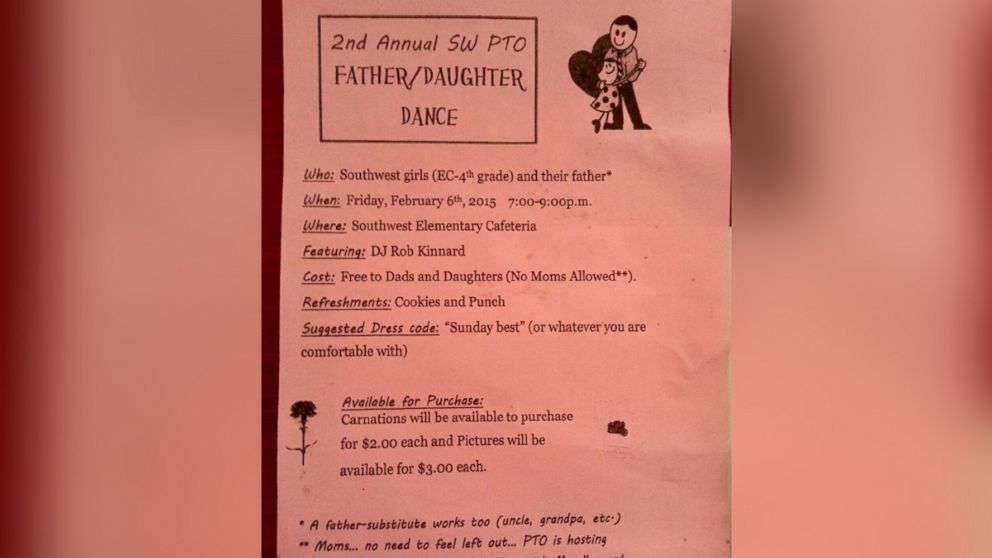 PHOTO: The flyer for the father/daughter dance at Southwest Elementary School in Lawson, Missouri. 