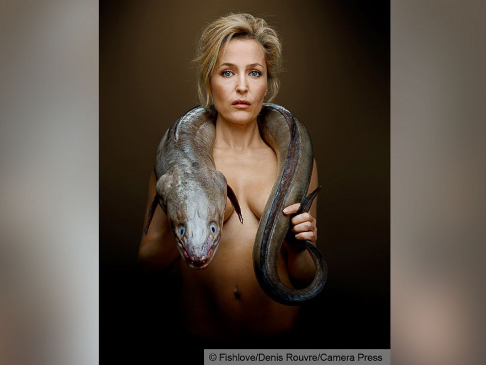 PHOTO: Gillian Anderson appears in the 2013 Fishlove fundraising photo campaign.