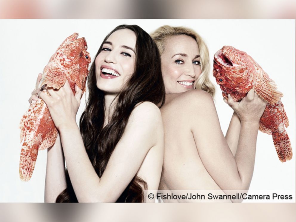 PHOTO: Jerry Hall and Lizzy Jagger appear in an earlier Fishlove fundraising photo campaign.