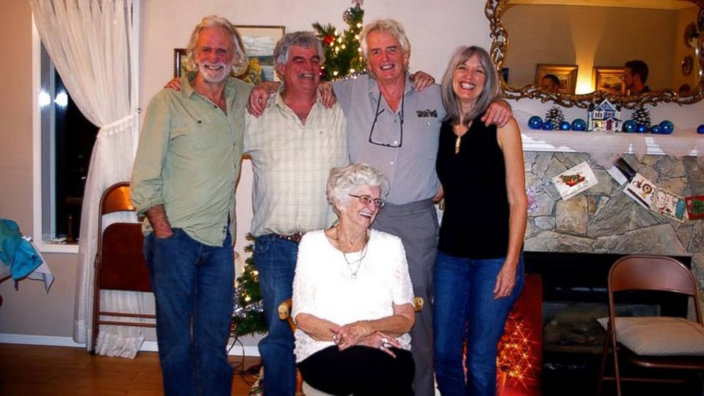PHOTO: Tinney Davidson, 86, of Comox Valley, Canada, photographed in Dec. 2015 with her four children, Brock, Dave, Scott and Susan. 
