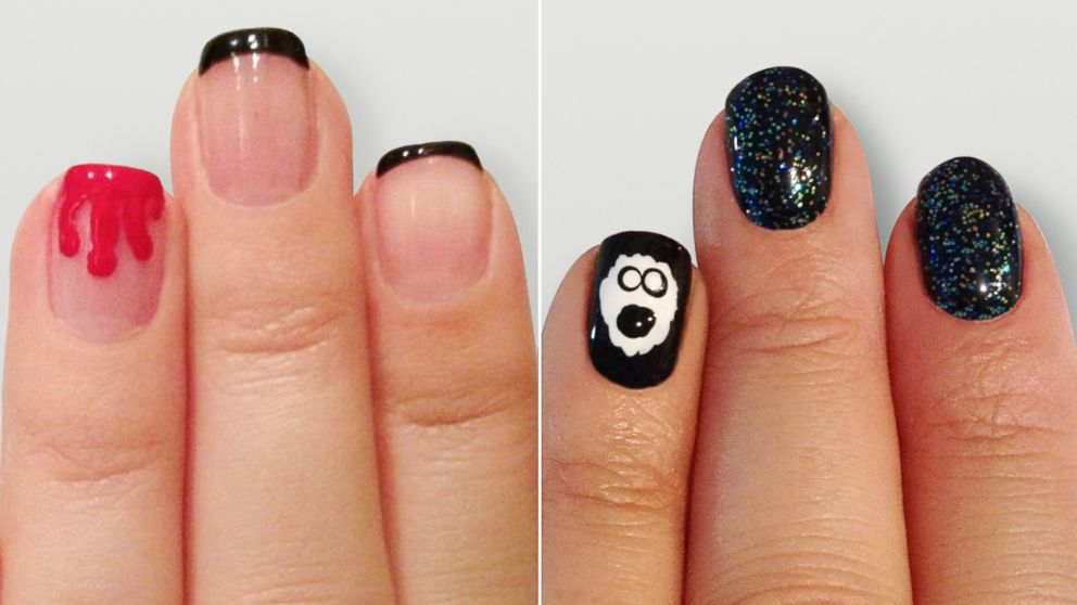GoodMorningAmerica.com's exclusive spooky chic Halloween nail art is so manicure.