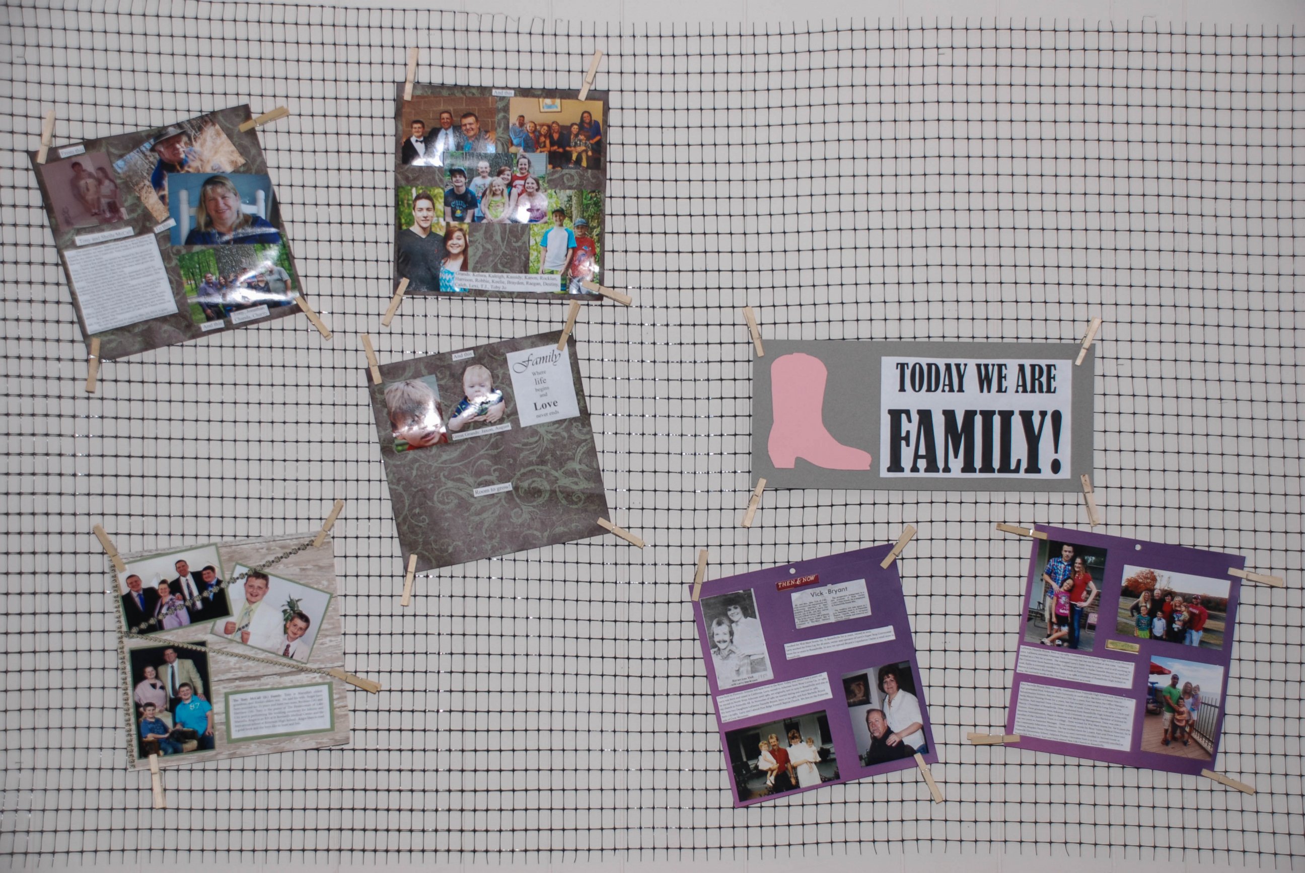 PHOTO: Family members each created a scrapbook page to combine the two families.