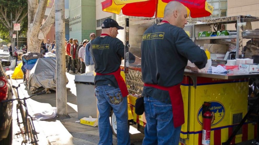 Students get real-world practice at vending hot dogs.
