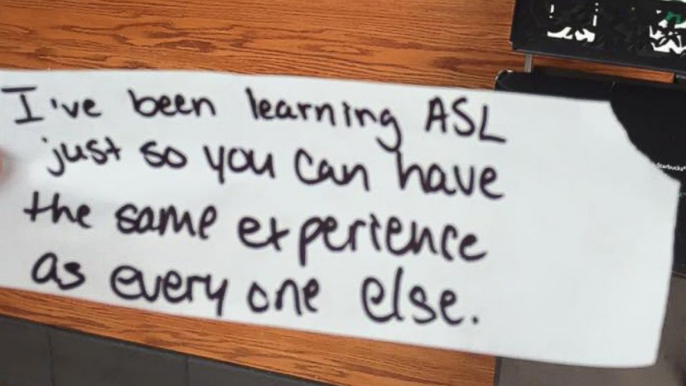 Ibby Piracha, 23, of Leesburg, Virginia, received a note from a Starbucks barista the morning of Feb. 19, 2016.