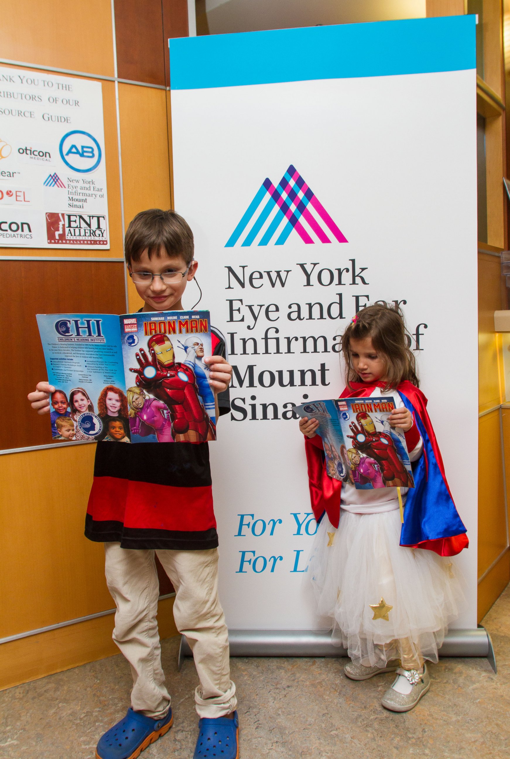 PHOTO: The New York Eye and Ear Infirmary of Mount Sinai hosted an event where kids got to see a new comic book aimed at the hearing-impaired which was created by Children's Hearing Institute and Marvel Custom Solutions.