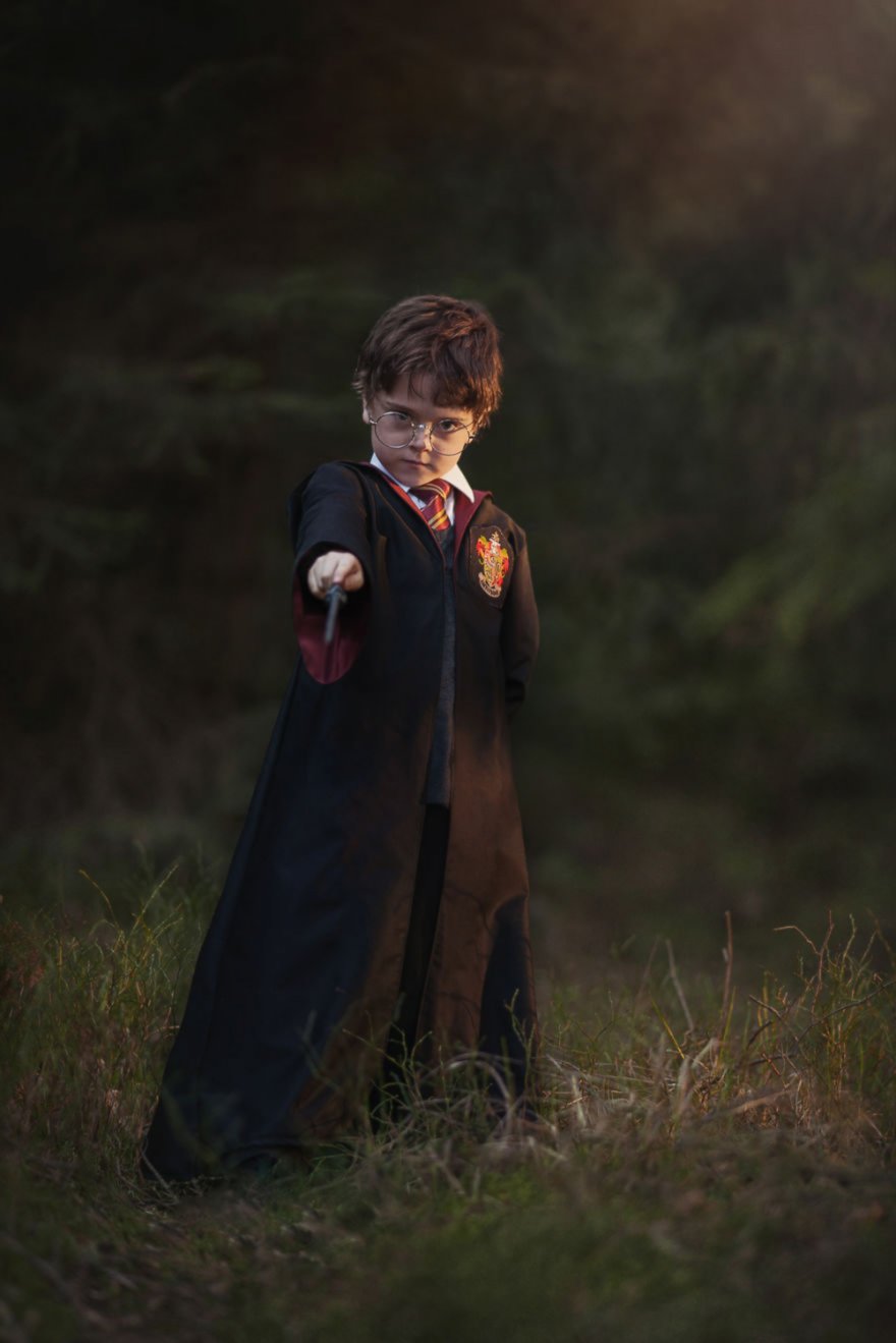 PHOTO: Jacob Rozwadowska, 6, whose mother Anna took this photo, portrays Harry Potter.