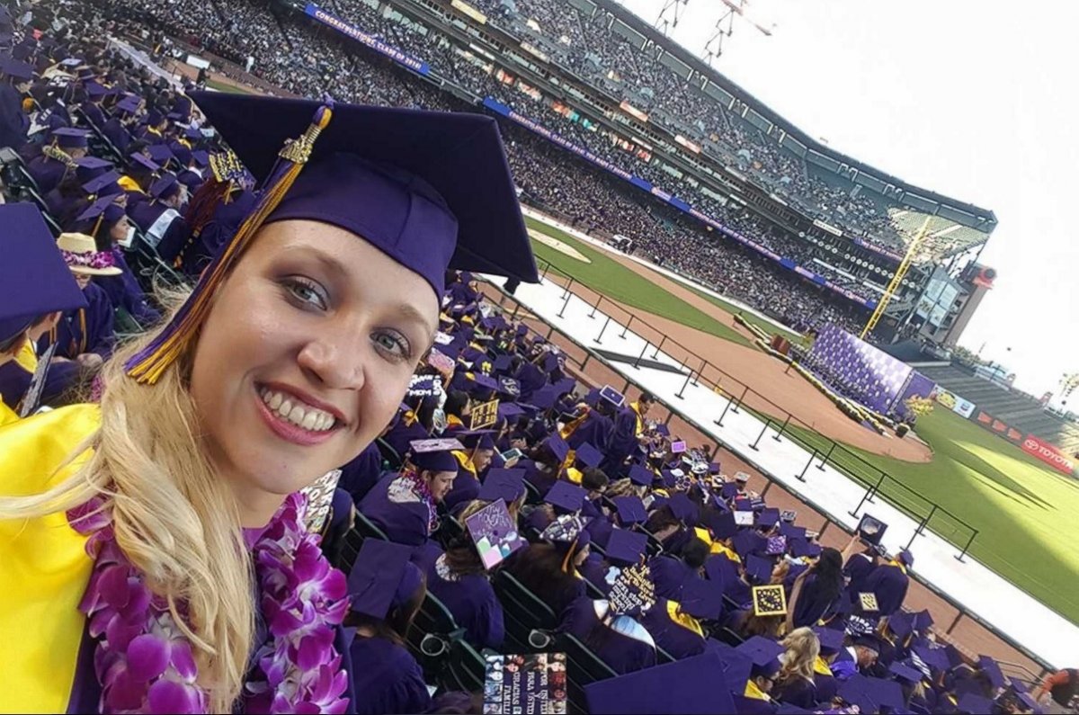 PHOTO: Jillian Sobol, 31, graduated from San Francisco State University on May 27, 2016, over 30 years after she was abandoned there.
