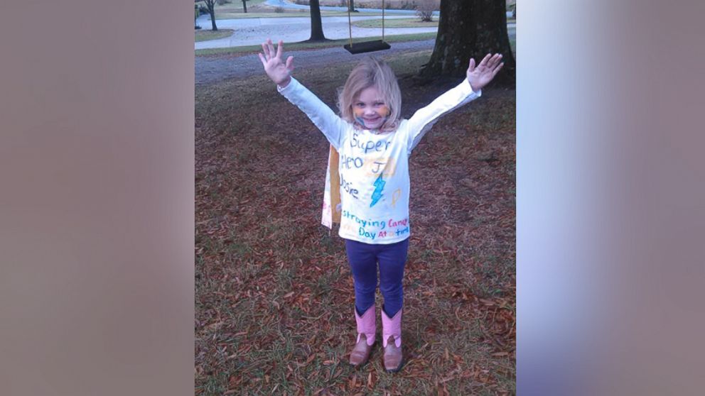 Josie Kimberlin, 4, dressed as herself on superhero day at her Missouri preschool last week.