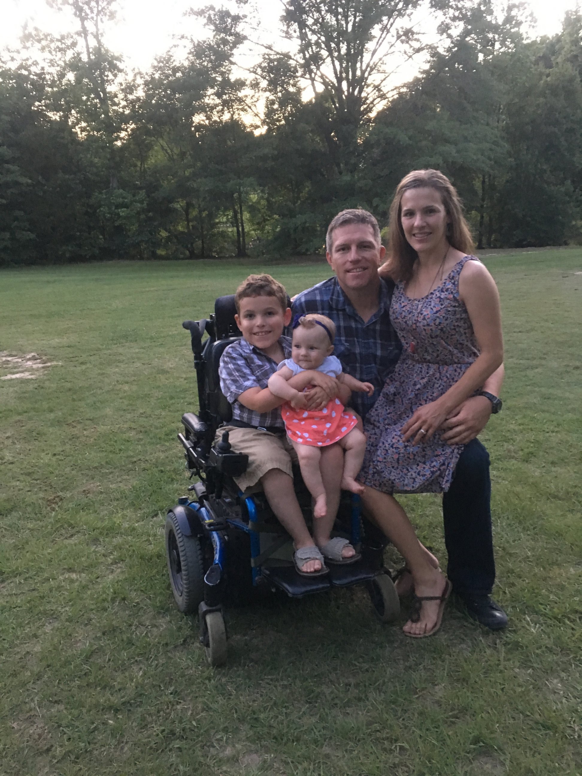 PHOTO: Kari Merriken took to Facebook on July 22 to thank the employees of Chick-fil-A in Columbus, Georgia for playing with her son Caleb, who has spinal muscular atrophy, after he was left out of a group of children playing nearby. 