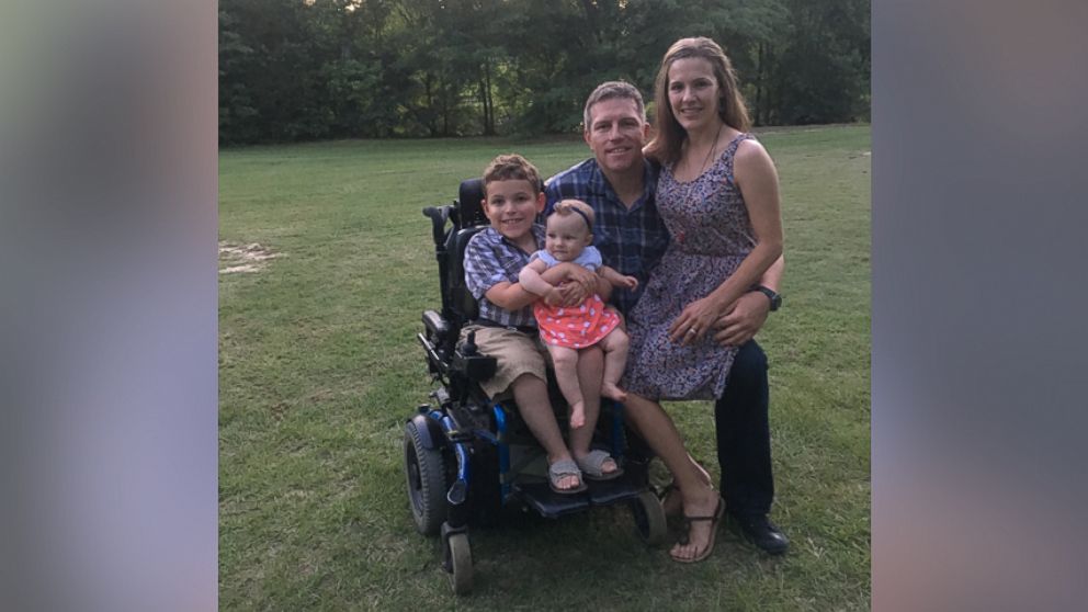 PHOTO: Kari Merriken took to Facebook on July 22 to thank the employees of Chick-fil-A in Columbus, Georgia for playing with her son Caleb, who has spinal muscular atrophy, after he was left out of a group of children playing nearby. 