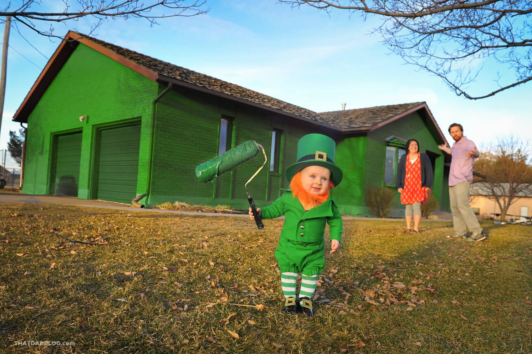 PHOTO: Dad blogger Alan Lawrence dressed his son Rockwell up as a real-life leprechaun. 
