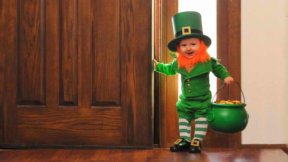 Alan Lawrence dressed his son, Rockwell, up as a real-life leprechaun.