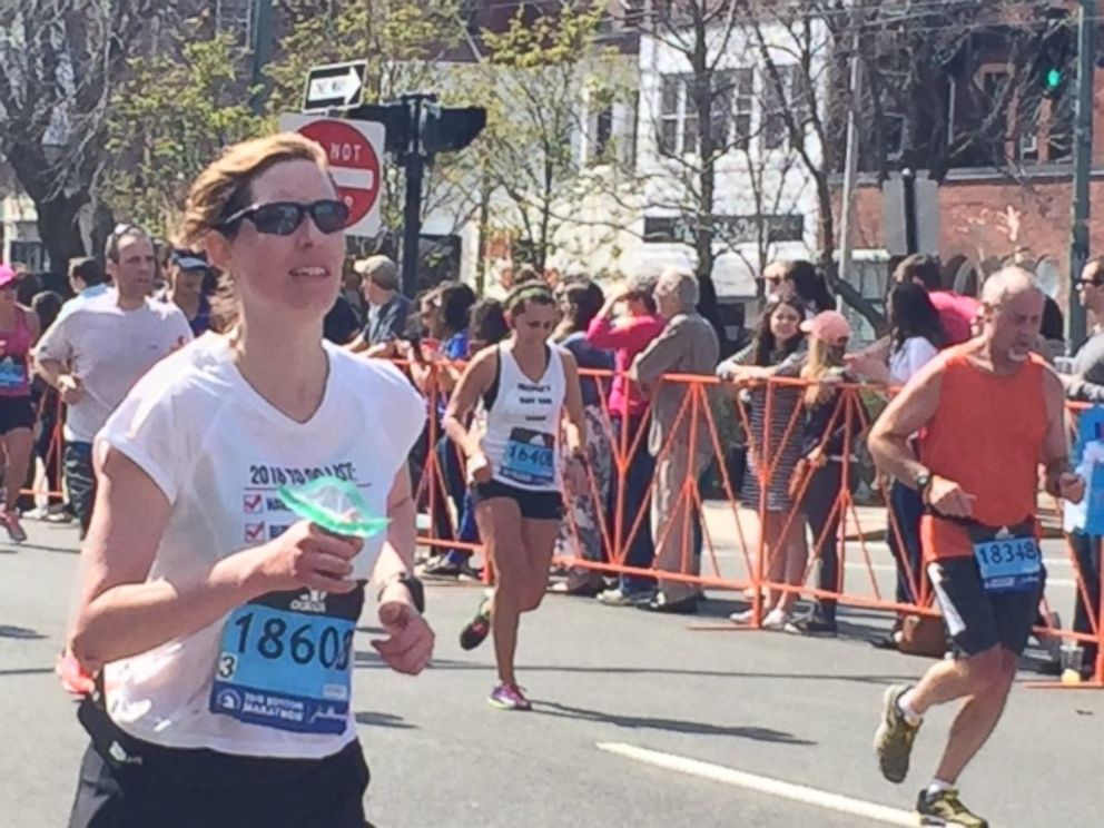 PHOTO: Elizabeth Varga, 37, finished the 2016 Boston Marathon three months after giving birth to her third child.