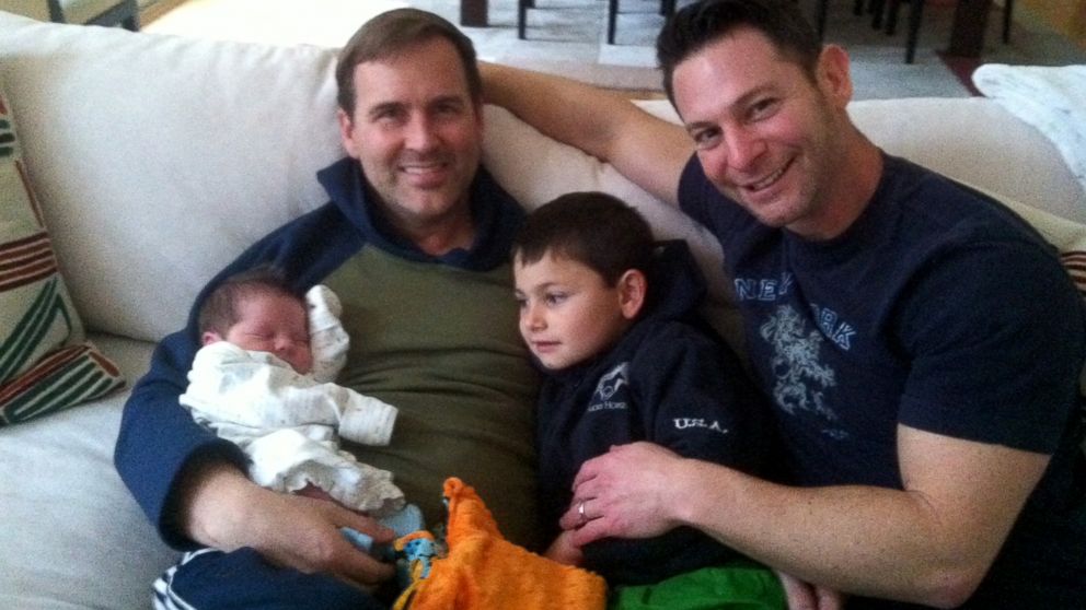 PHOTO: Steve Murphy, David Lowe, Joshua Murphy-Lowe and his baby brother Ethan Murphy-Lowe.