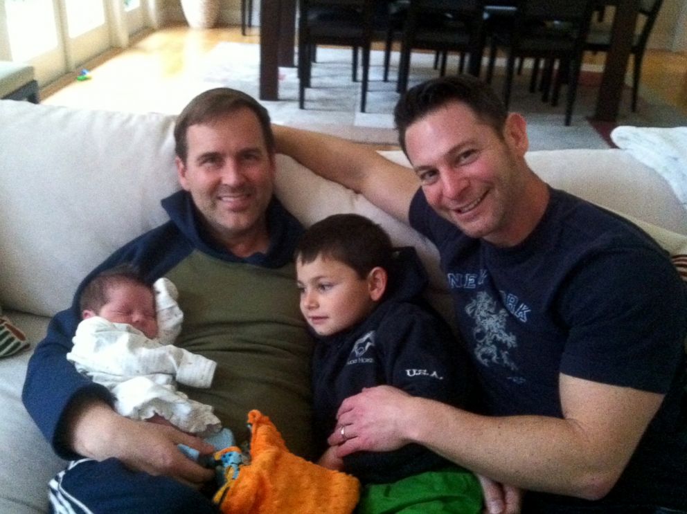 PHOTO: Steve Murphy, David Lowe, Joshua Murphy-Lowe and his baby brother Ethan Murphy-Lowe.