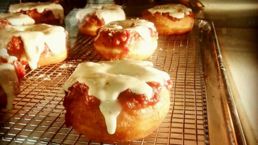 A pizza doughnut from Dough Exchange in Santa Ana, Calif.