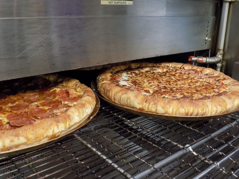 PHOTO: The 'Bacon Mac n' Cheese Stuffed Pretzel Crust Pizza' come to life.